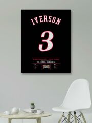 Allen Iverson Forma Kanvas Tablo 40x55cm NBA Philadelphia 76ers Jersey
