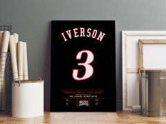 Allen Iverson Forma Kanvas Tablo 40x55cm NBA Philadelphia 76ers Jersey