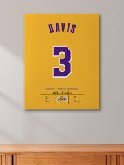 Anthony Davis Forma Kanvas Tablo 40x55cm NBA Los Angeles Lakers Jersey