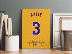 Anthony Davis Forma Kanvas Tablo 40x55cm NBA Los Angeles Lakers Jersey