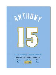 Carmelo Anthony Forma Kanvas Tablo 40x55cm NBA Denver Nuggets Jersey