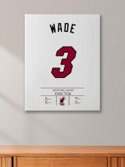 Dwyane Wade Forma Kanvas Tablo 40x55cm NBA Miami Heat Jersey