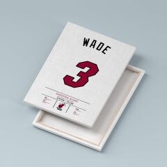 Dwyane Wade Forma Kanvas Tablo 40x55cm NBA Miami Heat Jersey