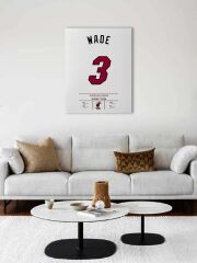 Dwyane Wade Forma Kanvas Tablo 40x55cm NBA Miami Heat Jersey