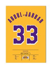 Kareem Abdul-Jabbar Forma Kanvas Tablo 40x55cm NBA Los Angeles Lakers Jersey