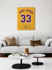 Kareem Abdul-Jabbar Forma Kanvas Tablo 40x55cm NBA Los Angeles Lakers Jersey