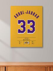 Kareem Abdul-Jabbar Forma Kanvas Tablo 40x55cm NBA Los Angeles Lakers Jersey