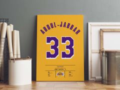 Kareem Abdul-Jabbar Forma Kanvas Tablo 40x55cm NBA Los Angeles Lakers Jersey