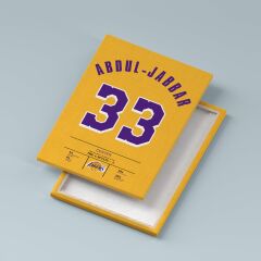 Kareem Abdul-Jabbar Forma Kanvas Tablo 40x55cm NBA Los Angeles Lakers Jersey