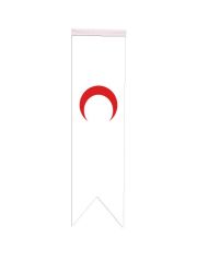 Masa Üstü Kırlangıç Kızılay Bayrağı - 8x30cm Çift Taraflı Saten Kumaş