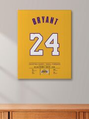 Kobe Bryant 24 Forma Kanvas Tablo 40x55cm NBA Los Angeles Lakers Jersey