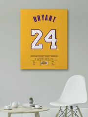 Kobe Bryant 24 Forma Kanvas Tablo 40x55cm NBA Los Angeles Lakers Jersey