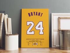 Kobe Bryant 24 Forma Kanvas Tablo 40x55cm NBA Los Angeles Lakers Jersey