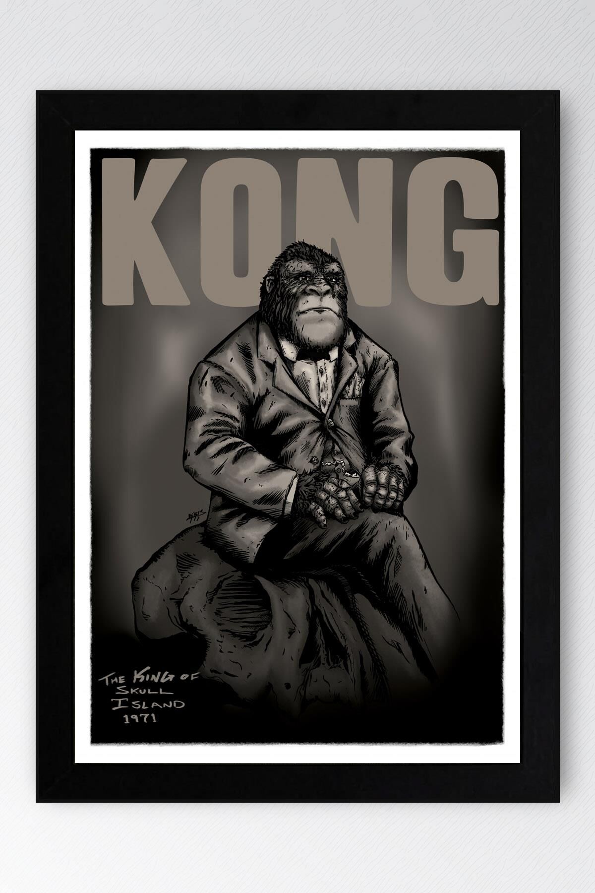King Kong Skull Island Çerçeveli Tablo - Kafatası Adası Film Posteri Tablo
