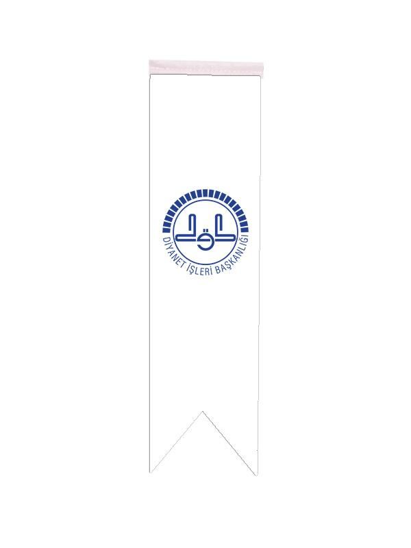 Masa Üstü Kırlangıç Diyanet İşleri Bayrağı - 8x30cm Çift Taraflı Saten Kumaş