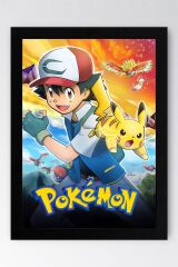 Pokemon Çerçeveli Tablo - Çizgi Film Posteri Tablo