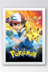 Pokemon Çerçeveli Tablo - Çizgi Film Posteri Tablo