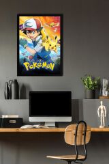 Pokemon Çerçeveli Tablo - Çizgi Film Posteri Tablo