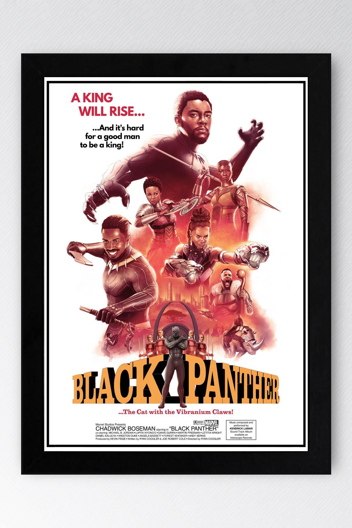 Black Panther Çerçeveli Tablo - Marvel Film Afişi Poster Tablo