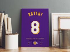 Kobe Bryant 8 Forma Kanvas Tablo 40x55cm NBA Lakers Jersey