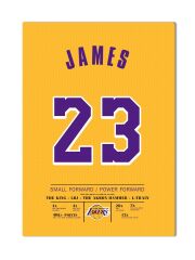 LeBron James Forma Kanvas Tablo 40x55cm NBA Los Angeles Lakers Jersey