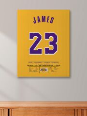LeBron James Forma Kanvas Tablo 40x55cm NBA Los Angeles Lakers Jersey