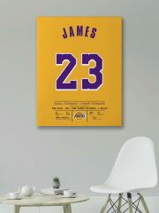 LeBron James Forma Kanvas Tablo 40x55cm NBA Los Angeles Lakers Jersey