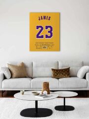 LeBron James Forma Kanvas Tablo 40x55cm NBA Los Angeles Lakers Jersey