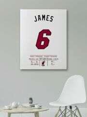 LeBron James 6 Forma Kanvas Tablo 40x55cm NBA Miami Heat Jersey