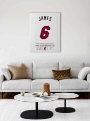 LeBron James 6 Forma Kanvas Tablo 40x55cm NBA Miami Heat Jersey