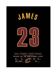 LeBron James 23 Forma Kanvas Tablo 40x55cm NBA Cleveland Cavaliers Jersey