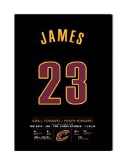 LeBron James 23 Forma Kanvas Tablo 40x55cm NBA Cleveland Cavaliers Jersey