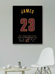 LeBron James 23 Forma Kanvas Tablo 40x55cm NBA Cleveland Cavaliers Jersey