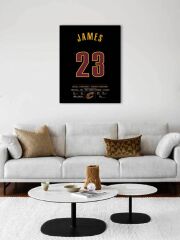 LeBron James 23 Forma Kanvas Tablo 40x55cm NBA Cleveland Cavaliers Jersey