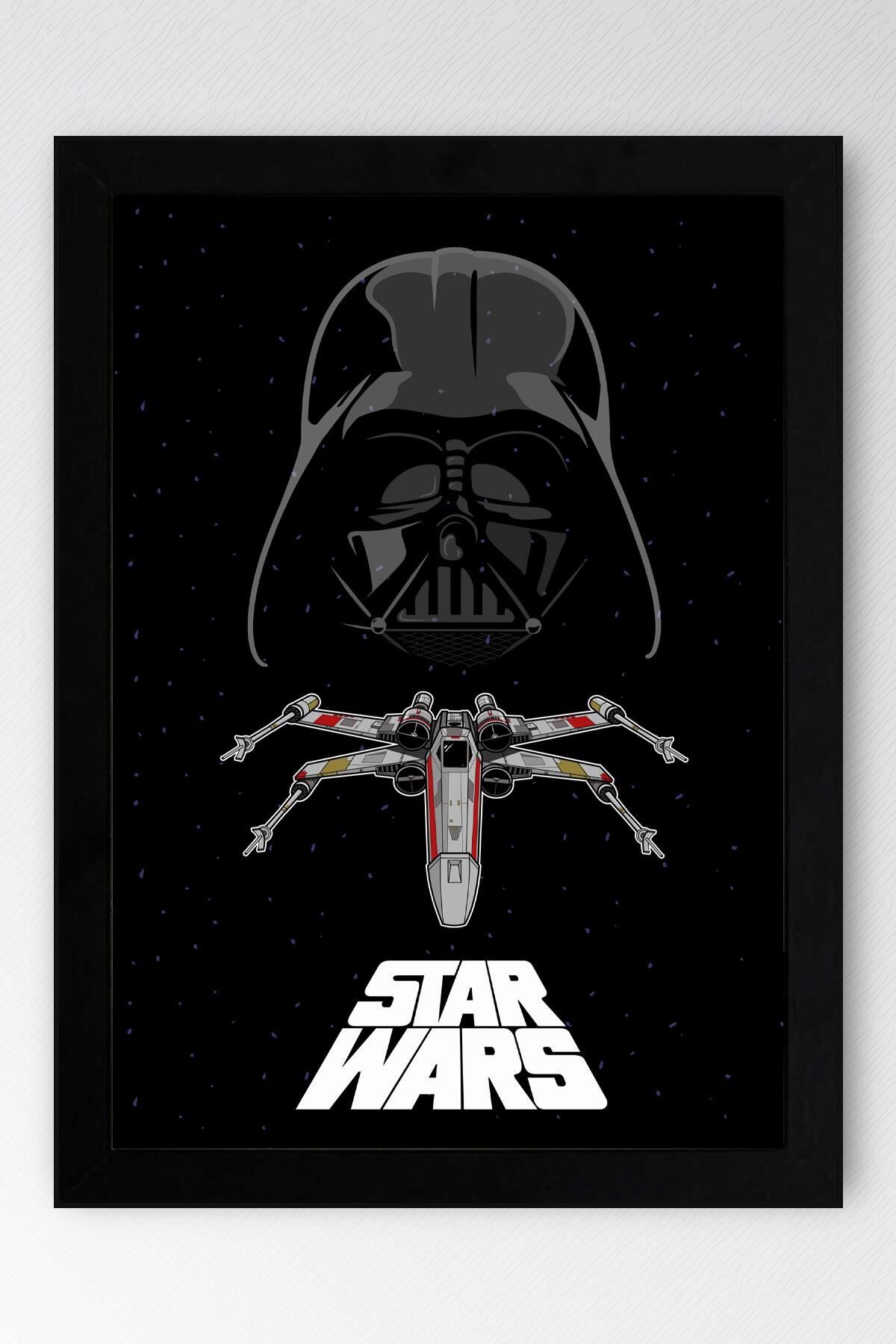 Star Wars Darth Vader Çerçeveli Tablo - Uzay Savaşları Fim Posteri Tablo