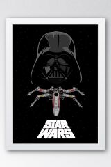 Star Wars Darth Vader Çerçeveli Tablo - Uzay Savaşları Fim Posteri Tablo