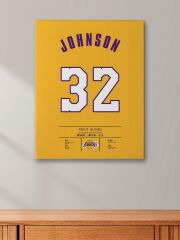 Magic Johnson Forma Kanvas Tablo 40x55cm NBA Los Angeles Lakers Jersey