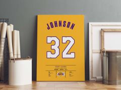 Magic Johnson Forma Kanvas Tablo 40x55cm NBA Los Angeles Lakers Jersey