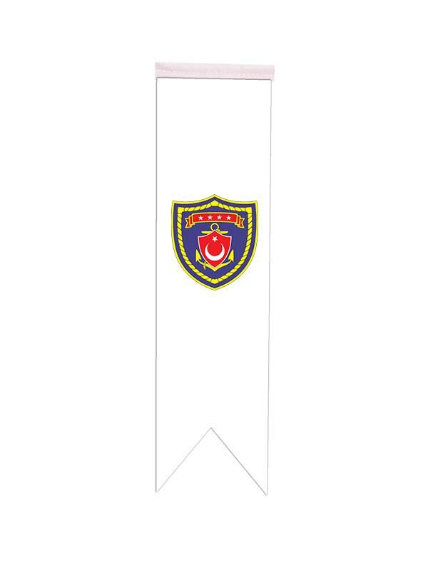 Masa Üstü Kırlangıç Deniz Kuvvetleri Bayrağı - 8x30cm Çift Taraflı Saten Kumaş
