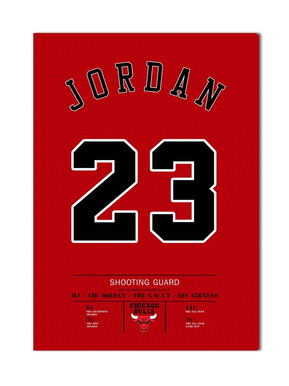 Michael Jordan Forma Kanvas Tablo 40x55cm NBA Chicago Bulls Jersey