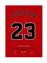 Michael Jordan Forma Kanvas Tablo 40x55cm NBA Chicago Bulls Jersey