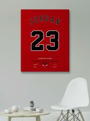 Michael Jordan Forma Kanvas Tablo 40x55cm NBA Chicago Bulls Jersey