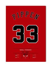 Scottie Pippen Forma Kanvas Tablo 40x55cm NBA Chicago Bulls Jersey