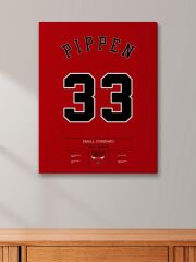 Scottie Pippen Forma Kanvas Tablo 40x55cm NBA Chicago Bulls Jersey