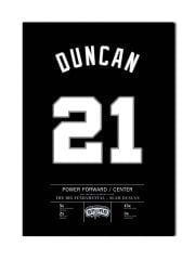 Tim Duncan Forma Kanvas Tablo 40x55cm NBA San Antonio Spurs Jersey