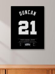 Tim Duncan Forma Kanvas Tablo 40x55cm NBA San Antonio Spurs Jersey