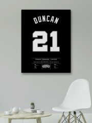 Tim Duncan Forma Kanvas Tablo 40x55cm NBA San Antonio Spurs Jersey