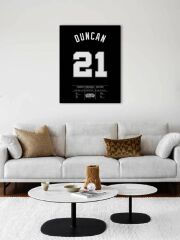 Tim Duncan Forma Kanvas Tablo 40x55cm NBA San Antonio Spurs Jersey