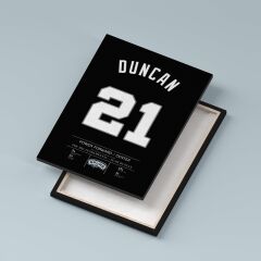 Tim Duncan Forma Kanvas Tablo 40x55cm NBA San Antonio Spurs Jersey