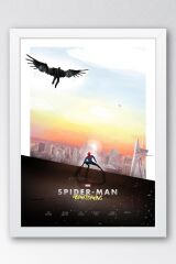 Spider Man Çerçeveli Tablo - Örümcek Adam Eve Dönüş Fim Posteri Tablo